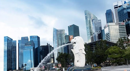 Singapore financial district skyline